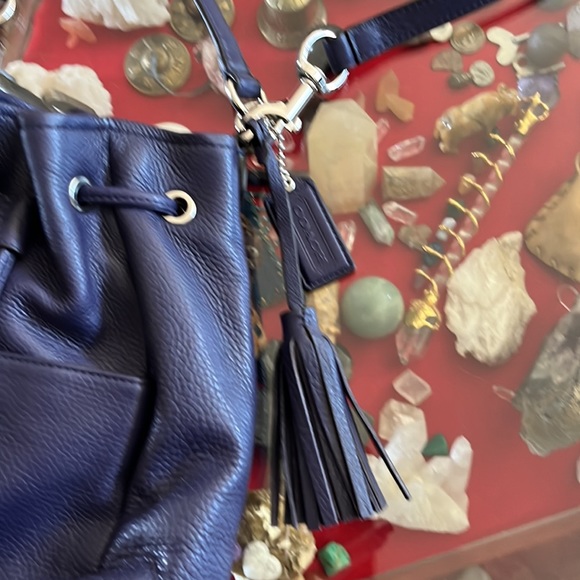 Coach drawstring leather purse. Like new. Two straps - Picture 3 of 7